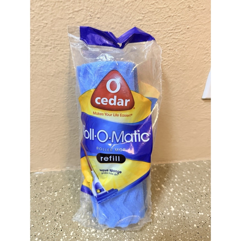 O Cedar Roll-O-Matic Roller Mop Refill 8.5" Wave Sponge Blue NEW